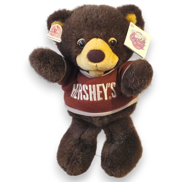 VTG 1987 Hershey's COCO Bear Plush Chocolate Chums Heartline w/ Tags & Stand - Picture 1 of 7